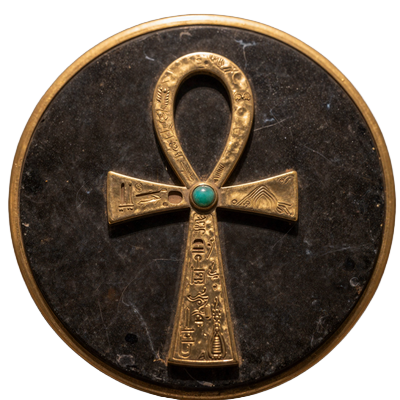 Goldenes Ankh-Symbol als Zeichen f&uuml;r Sicherheit und Verifizierung bei Cleobetra Casino