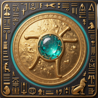 Goldenes Oko des Horus mit t&uuml;rkisfarbenem Edelstein als VIP-Emblem